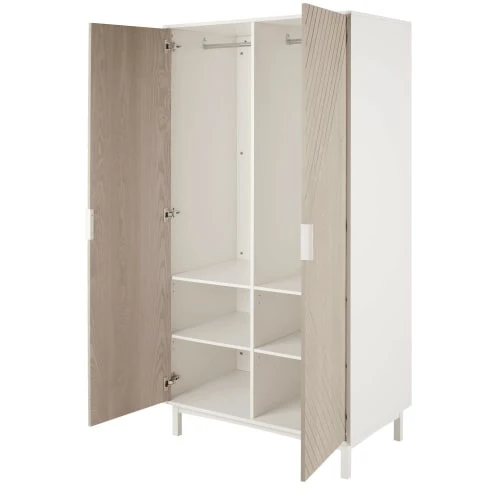 Maisons Du Monde Dressing 2 Portes Battantes Sculptées Blanche Et Beige 4 Maisons Du Monde Dressing 2 Portes Battantes Sculptées Blanche Et Beige - Image 2