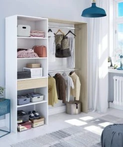 Dmora Dressing Avec Effet Bois Blanc Et Chêne -Maisons du Monde boutique dressing avec effet bois blanc et chene 1