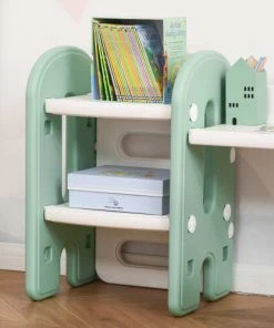 HOMCOM Ensemble Bureau, Chaise Et Bibliothèque Pour Enfant Vert D'eau Blanc -Maisons du Monde boutique ensemble bureau chaise et bibliotheque pour enfant vert d eau blanc 3