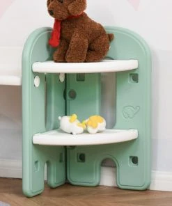 HOMCOM Ensemble Bureau, Chaise Et Bibliothèque Pour Enfant Vert D'eau Blanc -Maisons du Monde boutique ensemble bureau chaise et bibliotheque pour enfant vert d eau blanc 4