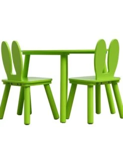 Mobili Rebecca Ensemble De Table Basse Et 2 Chaises Pour Enfants En MDF Vertes