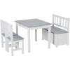 HOMCOM Ensemble De Table Et Chaises Enfant De 4 Pièces Blanc Gris -Maisons du Monde boutique ensemble de table et chaises enfant de 4 pieces blanc gris