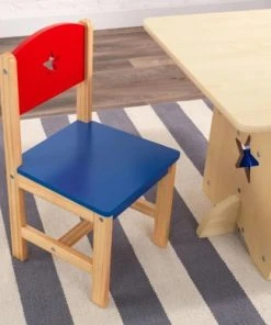 KidKraft Ensemble Table Avec 4 Bacs De Rangement Et 2 Chaises Bleu Et Rouge -Maisons du Monde boutique ensemble table avec 4 bacs de rangement et 2 chaises bleu et rouge 2