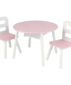 KidKraft Ensemble Table Avec Rangement Et 2 Chaises Blanc Et Gris -Maisons du Monde boutique ensemble table avec rangement et 2 chaises rose