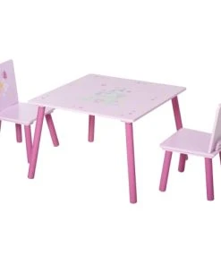 HOMCOM Ensemble Table Et Chaises Enfant Design Princesse Motif Château