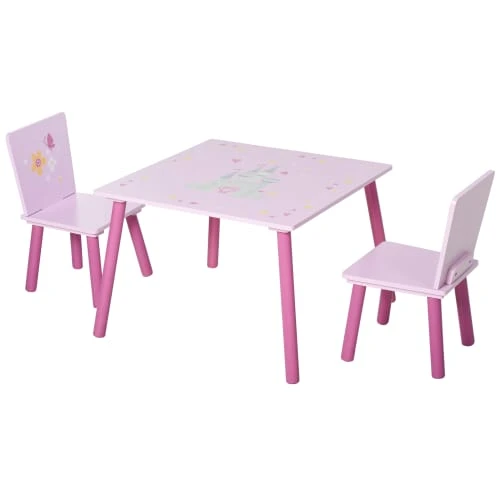 HOMCOM Ensemble Table Et Chaises Enfant Design Princesse Motif Château 3 HOMCOM Ensemble Table Et Chaises Enfant Design Princesse Motif Château