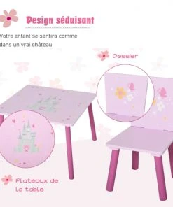 HOMCOM Ensemble Table Et Chaises Enfant Motif étoilé Bois Bleu Blanc -Maisons du Monde boutique ensemble table et chaises enfant motif etoile bois bleu blanc 4