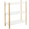 Wadiga Étagère Chambre Enfant 3 étages Blanc Et Bois - 60x30x76cm