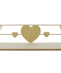 Maisons Du Monde Etagère Cœurs Beige Et Dorée