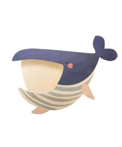 RNT By Really Nice Things Étagère En Bois De Bouleau Bleu Et Blanc Forme De Baleine.