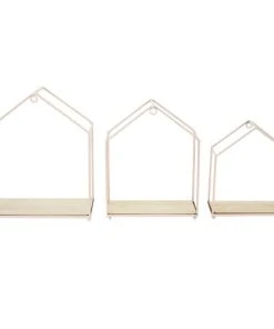 The Home Deco Factory Étagères Filaires Maison Rose - Lot De 3