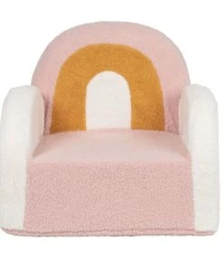 Maisons Du Monde Fauteuil Enfant à Bouclettes écrues, Roses Et Jaune Moutarde