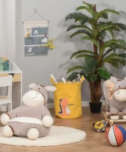 Maisons du Monde boutique -Maisons du Monde boutique fauteuil enfant ane revetement velours gris creme 1