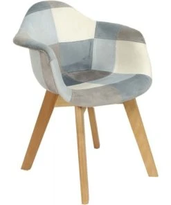 The Home Deco Kids Fauteuil Patchwork Pour Enfants Léonie Bleu