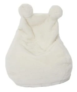 TOILINUX Fauteuil Pour Enfant En Forme De Poire En Fausse Fourrure Blanc