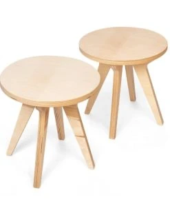 Drawin’table Lot De 2 Tabourets En Bois De Bouleau