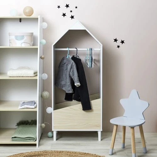 TOILINUX Penderie Cabane Semi-fermée Pour Chambre D'enfant Blanc 4 TOILINUX Penderie Cabane Semi-fermée Pour Chambre D'enfant Blanc - Image 2