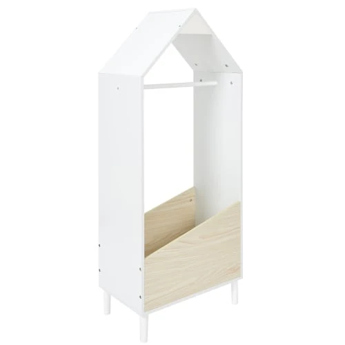 TOILINUX Penderie Cabane Semi-fermée Pour Chambre D'enfant Blanc 3 TOILINUX Penderie Cabane Semi-fermée Pour Chambre D'enfant Blanc