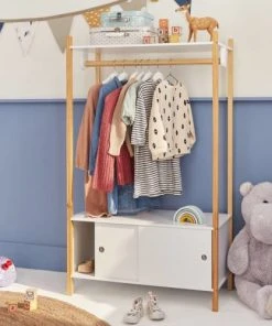 Alice's Garden Penderie Pour Enfant Avec Portes Coulissantes Naturel Blanc -Maisons du Monde boutique penderie pour enfant avec portes coulissantes naturel blanc 2