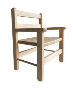 Combelle Petit Fauteuil Avec Accoudoirs Juliette Bois Naturel Vernis