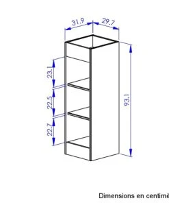 Galipette Petite Bibliothèque Effet Bois Marron 32x30x93 -Maisons du Monde boutique petite bibliotheque effet bois marron 32x30x93 3