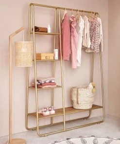 Maisons Du Monde Portant En Sapin Et Métal Coloris Laiton -Maisons du Monde boutique portant en sapin et metal coloris laiton 1000 13 6 206359 7