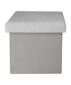 The Home Deco Kids Pouf Coffre Pliable Imitation Fourrure Léo Gris Clair Et Blanc -Maisons du Monde boutique pouf coffre pliable imitation fourrure leo gris clair et blanc 4