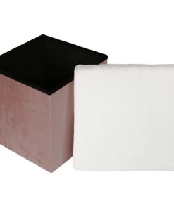 The Home Deco Kids Pouf Coffre Pliable Imitation Fourrure Léo Rose Des Bois -Maisons du Monde boutique pouf coffre pliable imitation fourrure leo rose des bois 3