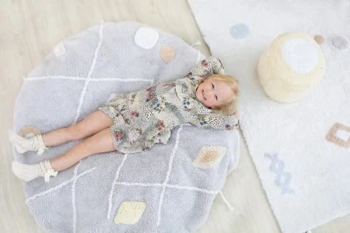 Lorena Canals Pouf De Couchage En Coton Gris Ø120 4 Lorena Canals Pouf De Couchage En Coton Gris Ø120 - Image 2