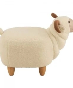 Meubles & Design Pouf Enfant Forme De Bélier En Tissu Beige -Maisons du Monde boutique pouf enfant forme de belier en tissu beige 2