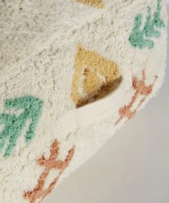 Maisons Du Monde Pouf Enfant Imprimé Berbère écru, Vert, Orange Et Jaune -Maisons du Monde boutique pouf enfant imprime berbere ecru vert orange et jaune 1000 4 35 225781 3