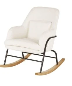 Maisons Du Monde Rocking Chair Enfant Moumoute Blanche Et Métal Noir