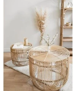 Saudara Collections Set Tables Basses Rotin -Maisons du Monde boutique set tables basses rotin 4