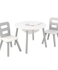 KidKraft Table Enfant Ronde Et 2 Chaises Coloris Gris -Maisons du Monde boutique table enfant ronde et 2 chaises coloris gris 1