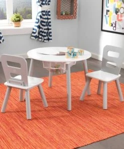 KidKraft Table Enfant Ronde Et 2 Chaises Coloris Gris -Maisons du Monde boutique table enfant ronde et 2 chaises coloris gris 2
