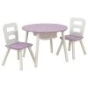 KidKraft Table Ronde En Bois Coloris Lavande Pour Enfant Et 2 Chaises