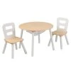 KidKraft Table Ronde Et 2 Chaises Bois Naturel Et Blanc -Maisons du Monde boutique table ronde et 2 chaises bois naturel et blanc