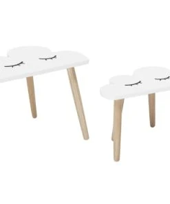 Bloomingville Tables Nuages En Bois L45/55cm - Lot De 2 -Maisons du Monde boutique tables nuages en bois l45 55cm lot de 2 4