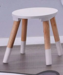 Wadiga Tabouret Enfant Blanc Et Bois - 24x24x26cm -Maisons du Monde boutique tabouret enfant blanc et bois 24x24x26cm 2