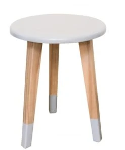 Saudara Collections Tabouret Enfant Bois Massif Mindy Naturel Et Gris