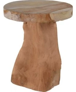 Wadiga Tabouret Enfant En Bois Massif Teck Champignon
