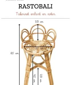 Saudara Collections Tabouret Enfant En Rotin -Maisons du Monde boutique tabouret enfant en rotin 3